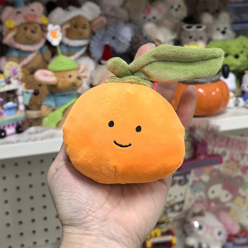Bean Eye Citrus Plush Pendant Women Cute Simulation Fruits Series Plush Doll Pendants Key Soft Plushies Backpack Keychain