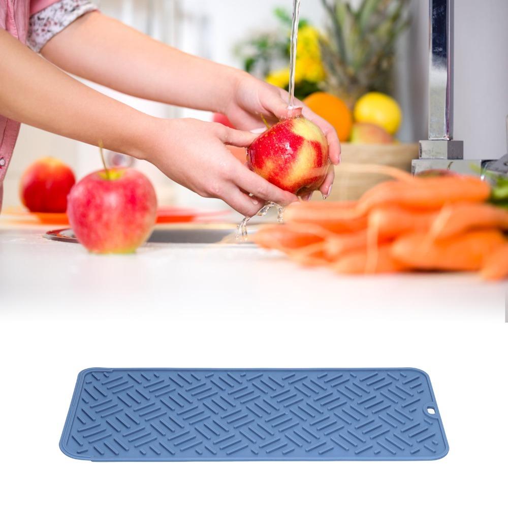 Hollow Raised Drainage Water Drying Pad Silicone Tableware  Mat Draining Mat  Bathroom