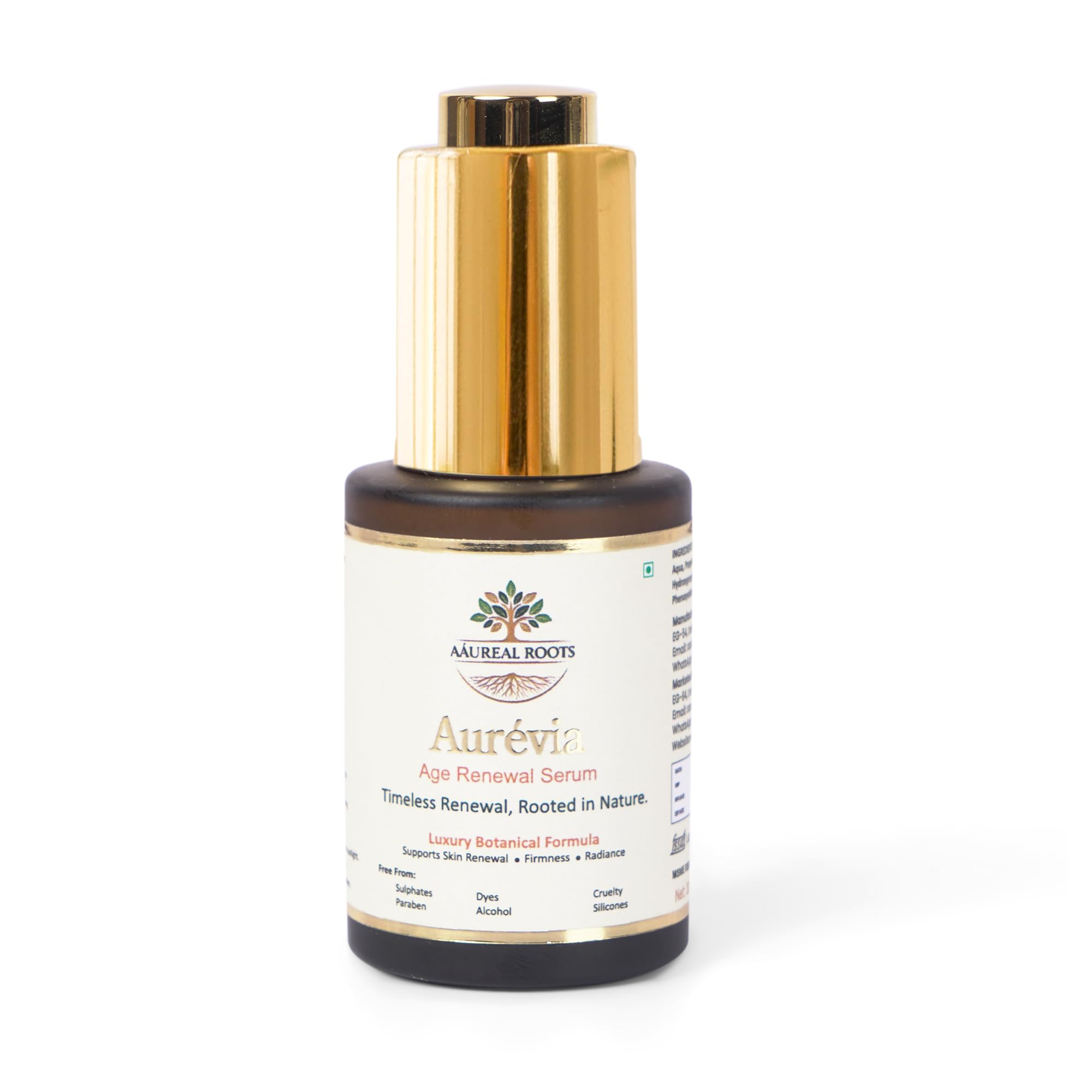 Aaureal Roots Aurévia Сыворотка для лица с обновляющим эффектом, с молочной кислотой и увлажняющим комплексом | Антивозрастная, для обновления кожи и восстановления барьера | Усиливающая сияние и