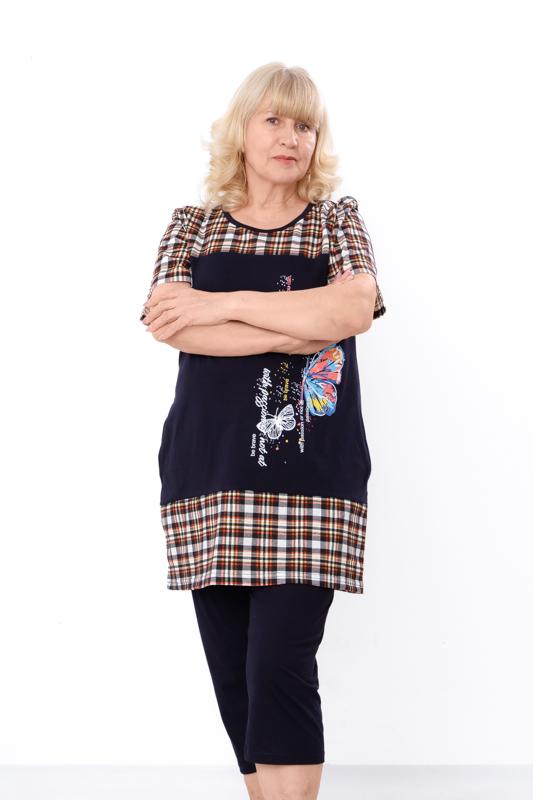 Set – Women's Cotton Tunic & Capri Pants, Breathable Homewear, Summer 8056-005-33 HC