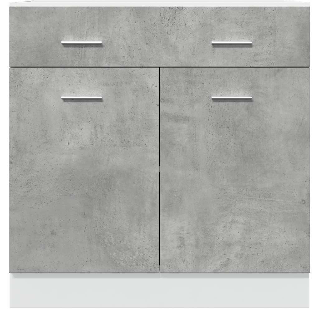 vidaXL Schubunterschrank Lyon Betongrau 80x46x81,5 cm Holzwerkstoff