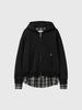 Generalidea Unisex Shirt Layered Zip-Up Hoodie [Black] / Gf1Ujp004