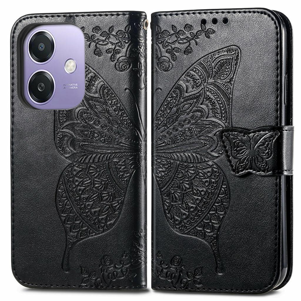 For Oppo A3x 5G Case PU Leather Wallet Phone Cover Butterfly Pattern