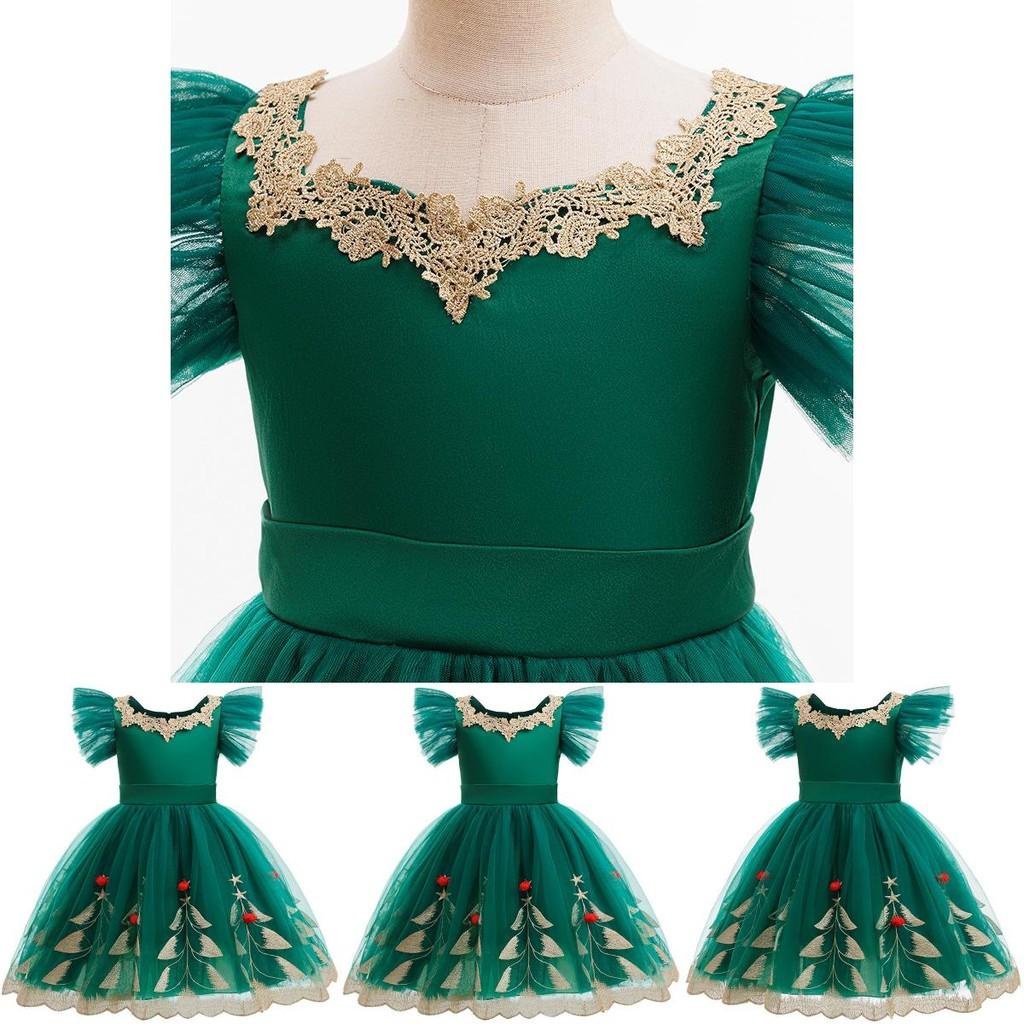 Christmas Princess Dress For Girls With Sleeveless Design For Holiday Party