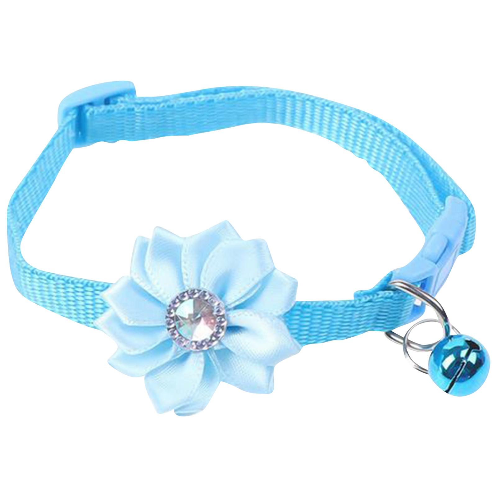 

Ошейник для собак, колокольчик, ожерелье с цветком, ошейник для маленьких собак, пряжка для щенков, ошейник для собак, колокольчик, товары для домашних животных, аксессуары для собак One Size синий