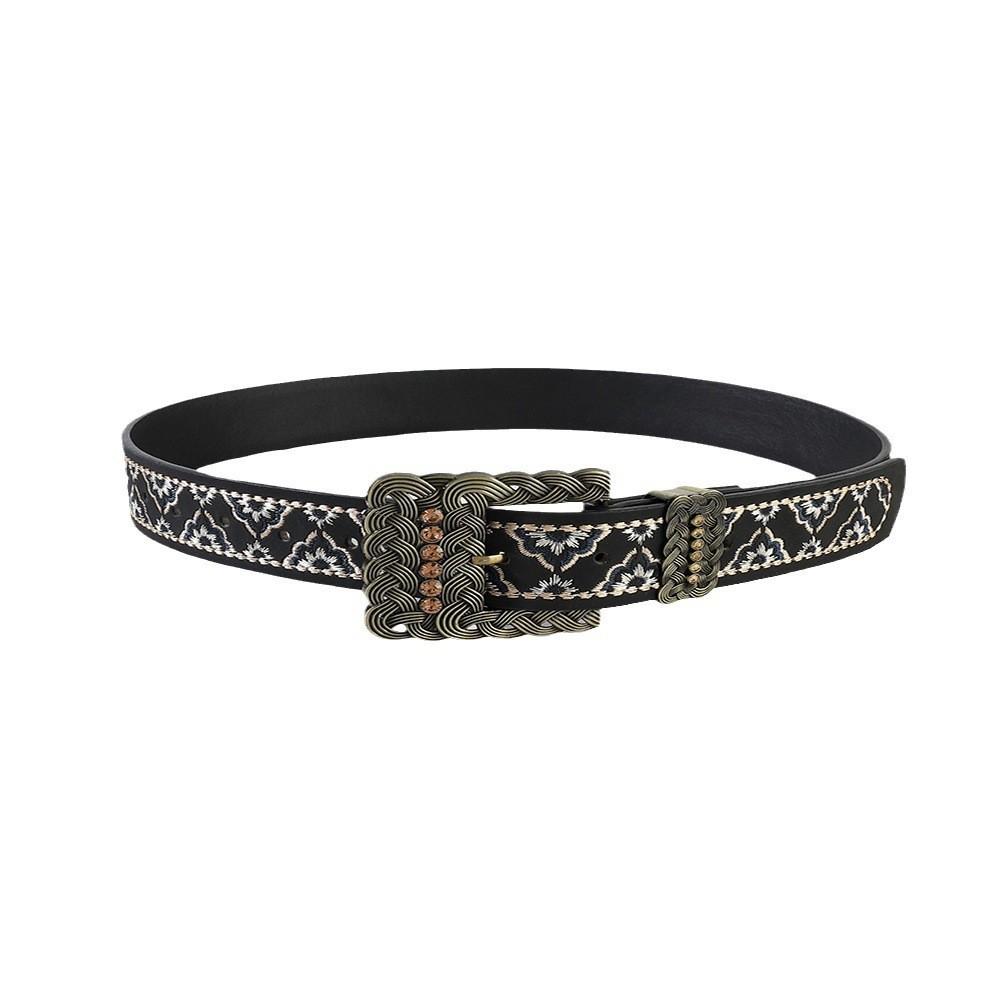 Faux Stylish Unisex Leather Belt With Metal Buckle Belt Paired With Jeans