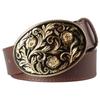 Fashion Women Belt Retro Floral Pattern Flower Design Arabesque Pattern Golden Floral Popular Element Girdle Women Gift