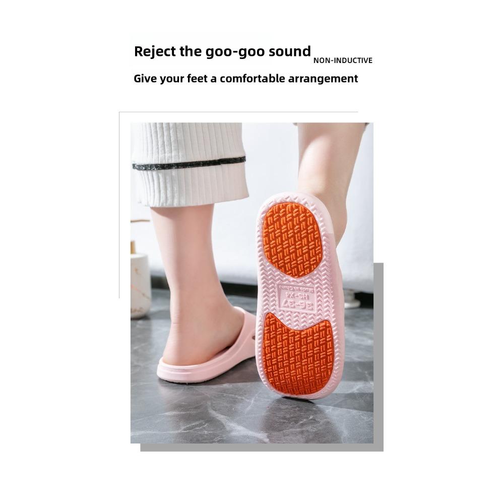 Summer Non-Slip PVC Slippers, Quick Dry Flat Bathroom Indoor Outdoor Shoes for Pregnant Women and Parents
