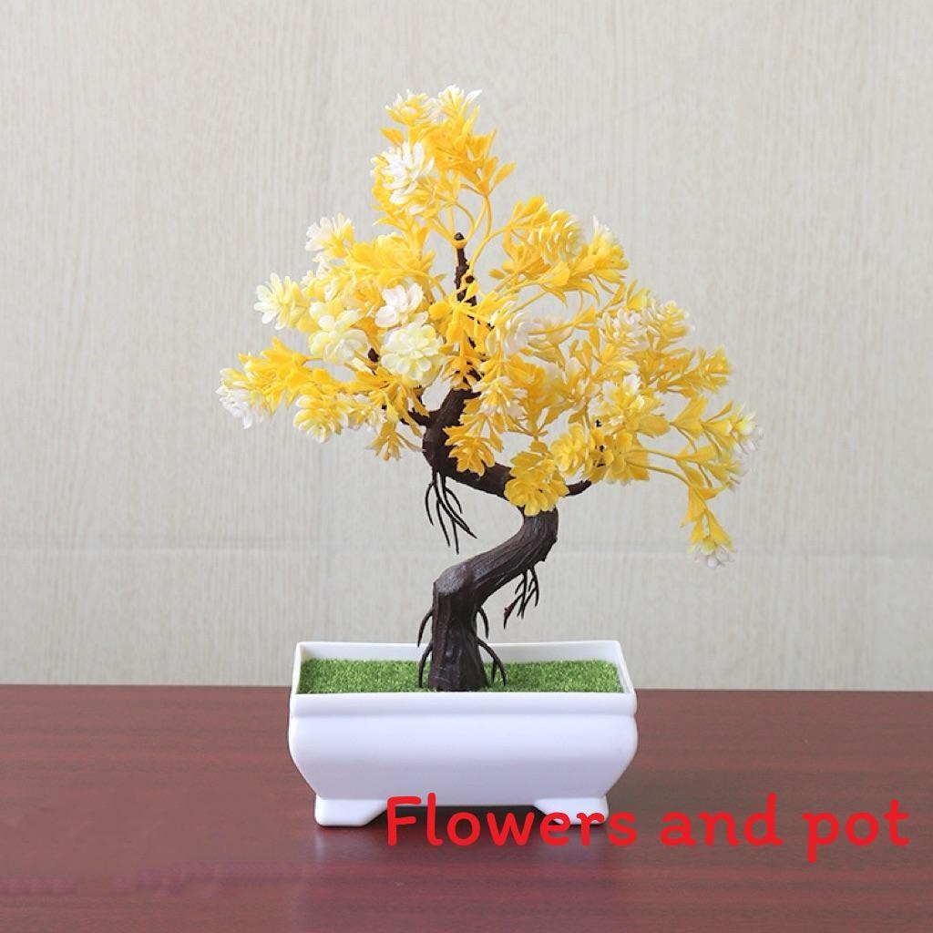 Pine Simulated Trees Artificial Green Plants With Pots Indoor Decoration