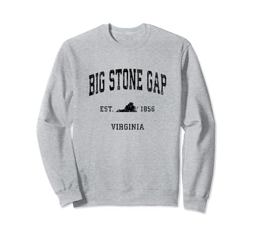 Big Stone Gap Virginia VA Vintage Athletic Black Sports Digital Sweatshirt