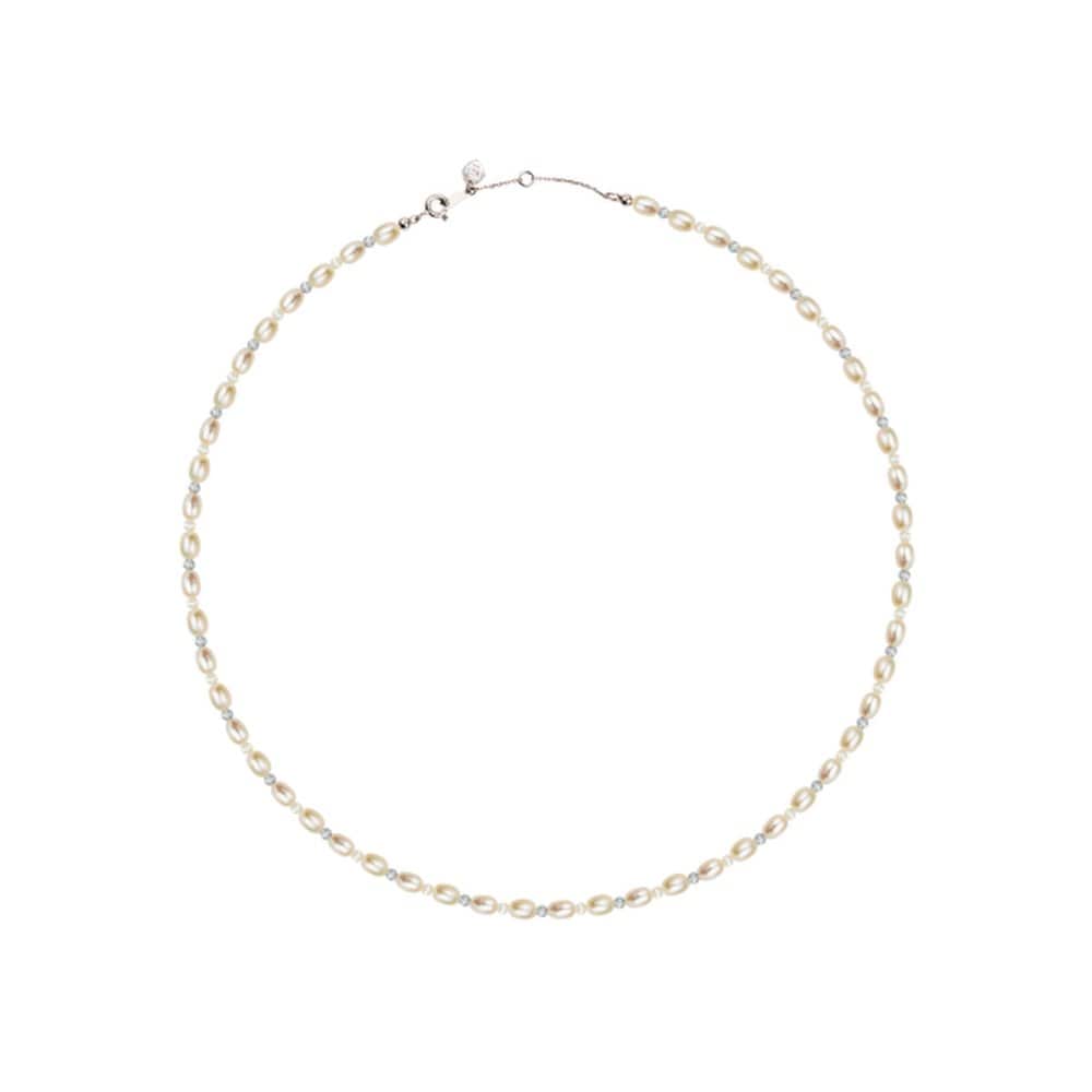 STONEHENGE Silver Pearl Necklace E0001