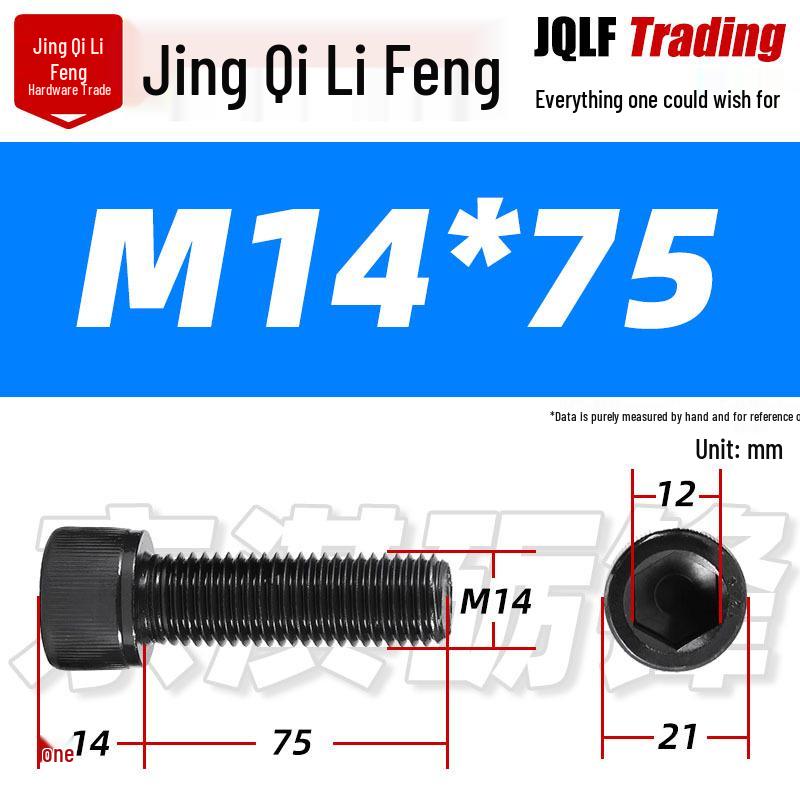 Grade 12.9 Full Thread Hex Socket Head Cap Screws - M3-M14 Black Cylindrical Bolts for Maker Accessories