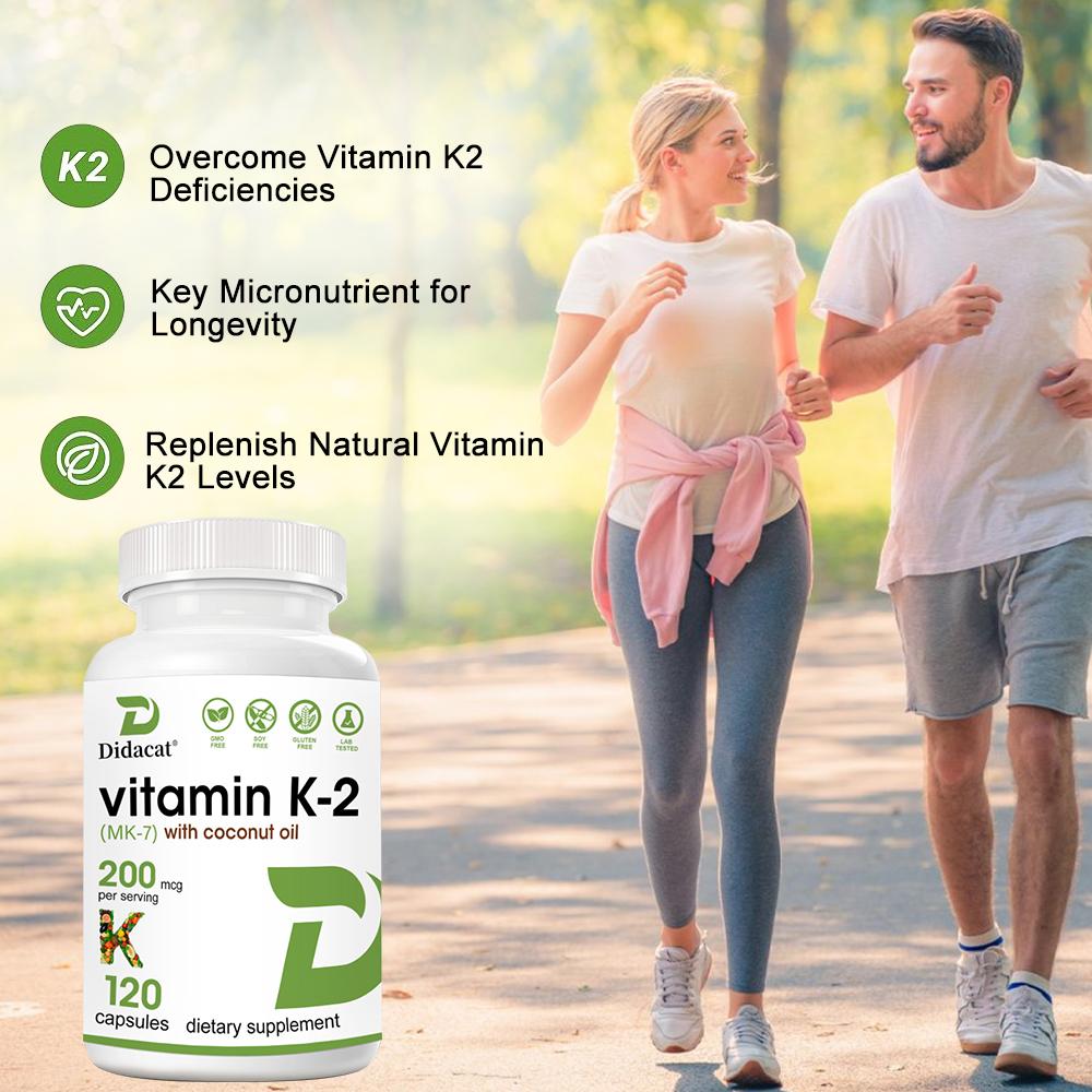 Vitamin K2 Coconut Oil Supplement Promote Strong Bone Heart Health 120 Capsules