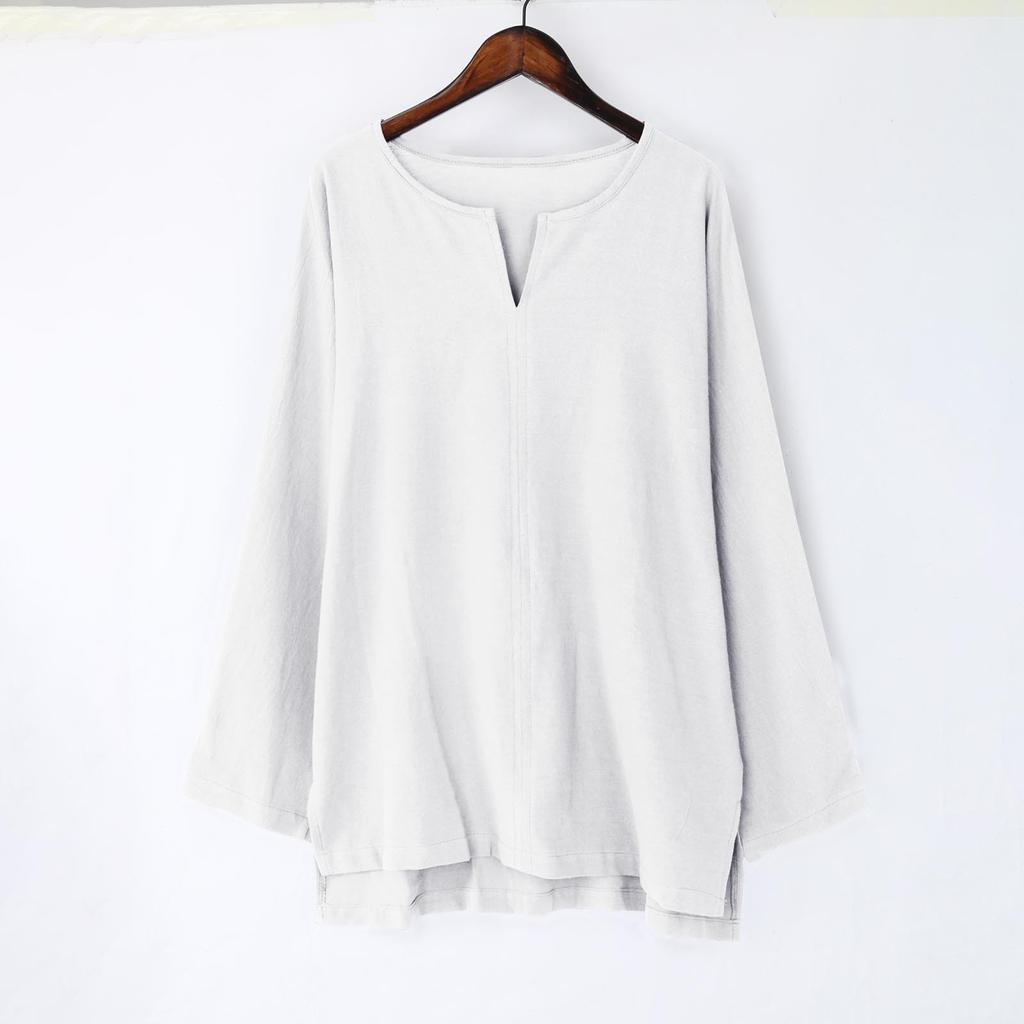 Mens Brief Breathable Comfy Solid Color Long Sleeve Loose Casual T Shirt Top