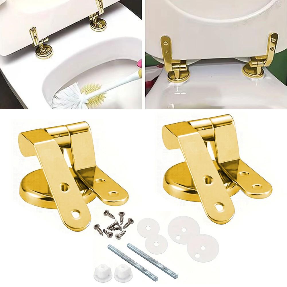 Functional Gold Toilet Hinges Complete Set with Rust Resistant Material