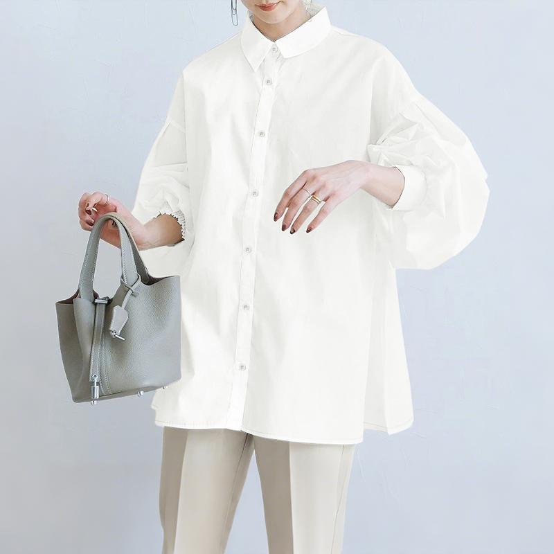 ZANZEA Women Turn Down Collar Loose Long Sleeve Button Blouse