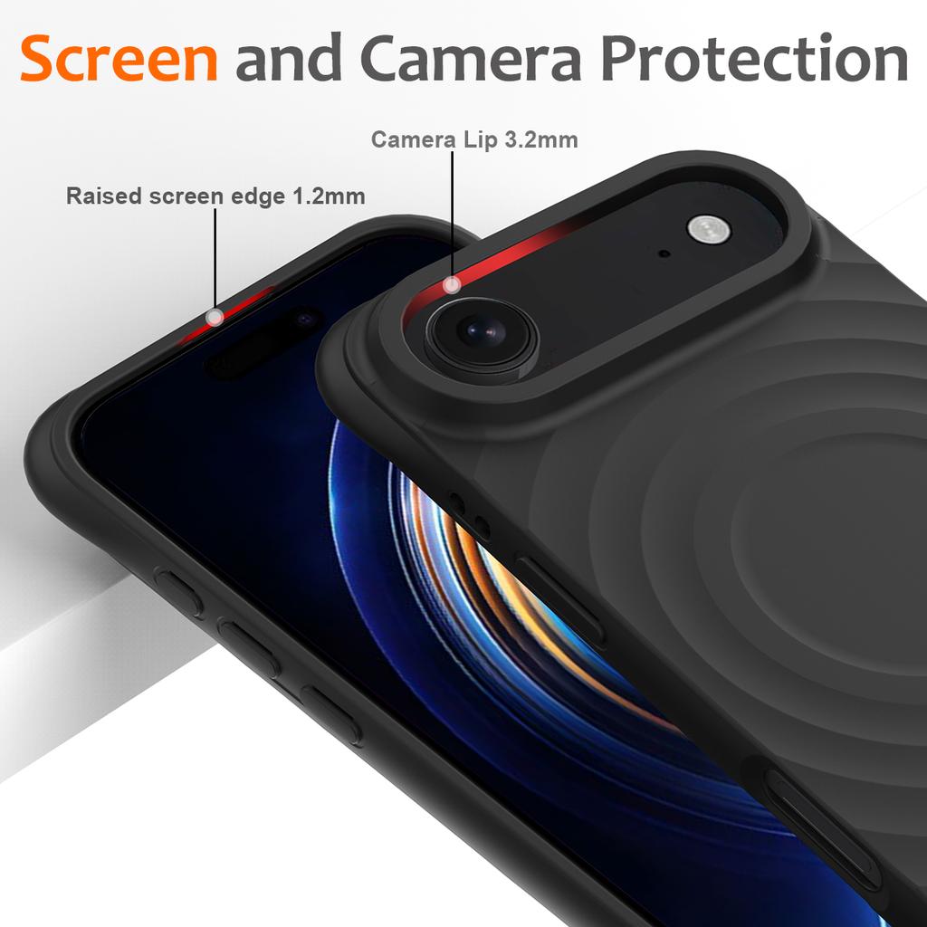 For iPhone 17 Air Case Compatible with MagSafe Ripple Texture Liquid Silicone Protective Cover with Strap