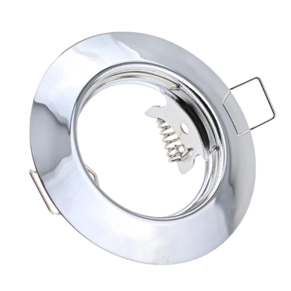 1/10 PCS GU10 MR16 Spot Encastré Cadres Noir Chrome pour Plafond Spot Orientable Rond Support de Lampe