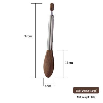 Yi Pan Premium Wood & Stainless Steel Food Tongs