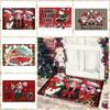 Plaid Pattern Christmas Entrance Doormat Spoof Santa Claus Rugs Personalized Gnome Doormat  Kitchen