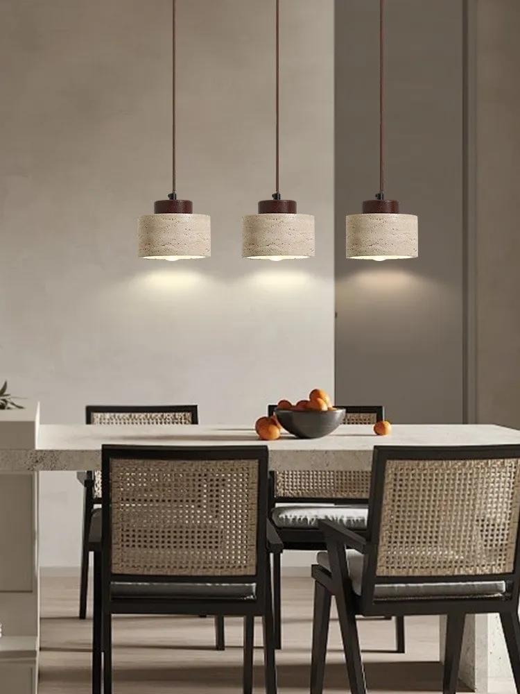 Bedside pendant light Japanese yellow cave stone LED pendant light Wabi Sabi kitchen dining room home decoration bedroom