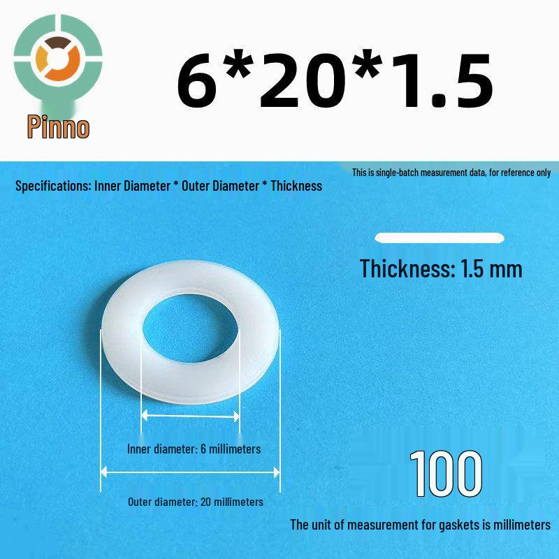 Thickened Nylon Plastic Flat Washer: Hard Plastic Gasket M2-M16