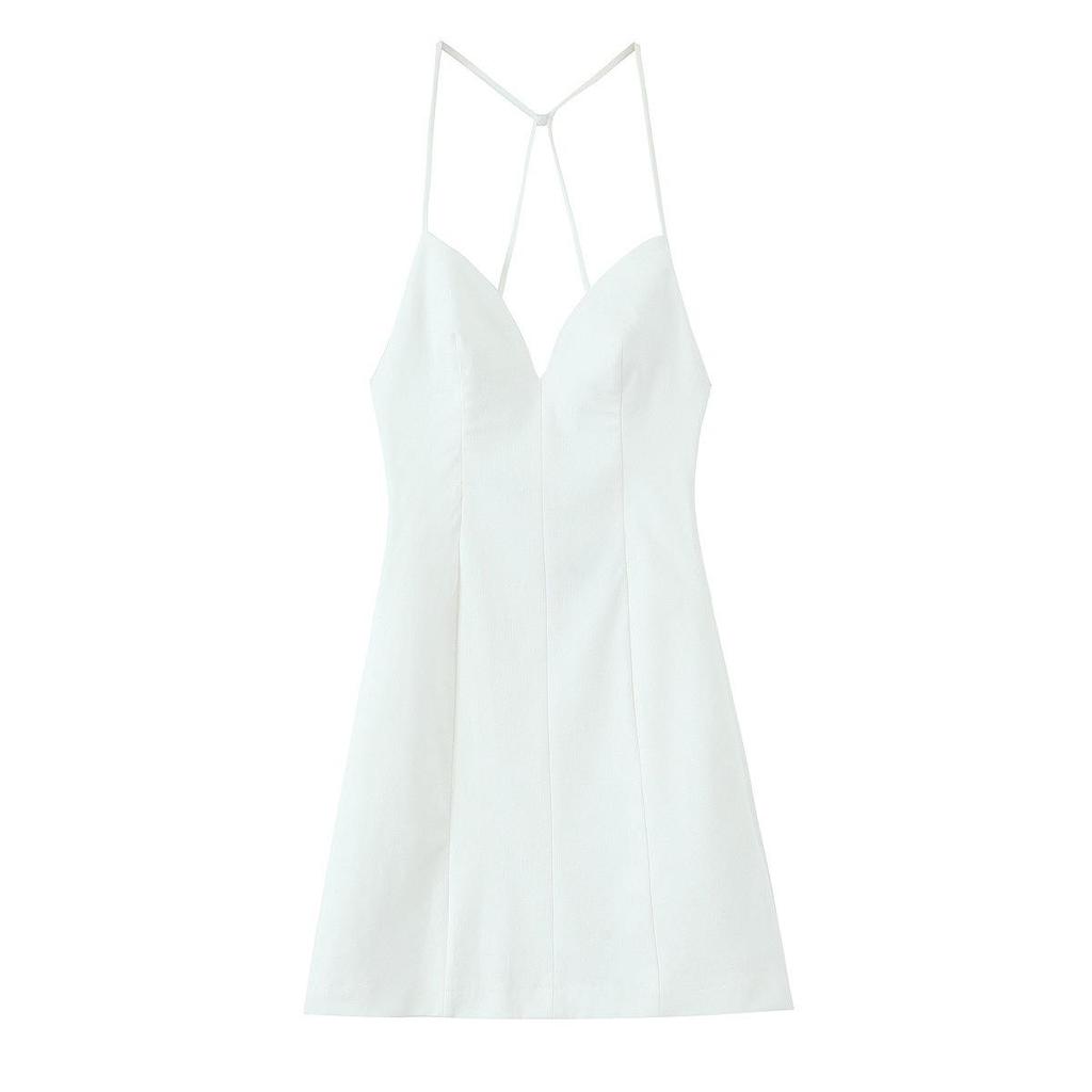 2025 Spring Women's European & American Style Slimming Heart Neck Short Dress