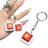 Mini Desk Accessory for Focus Five-Star Red Flag Keyboard Clicker Fidget Toy, 3D Printed Decompression Button Small Desktop Decoration Keychain,