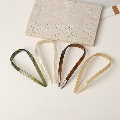 Forcina per capelli minimalista coreana con testa a sfera in acetato
