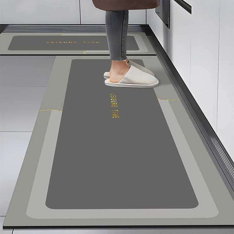 Morandi Style Square Kitchen Foot Pad Water Absorption Oil-absorbent Mat for Household Easy-to-make Soft Diatom Mud Floor Mat