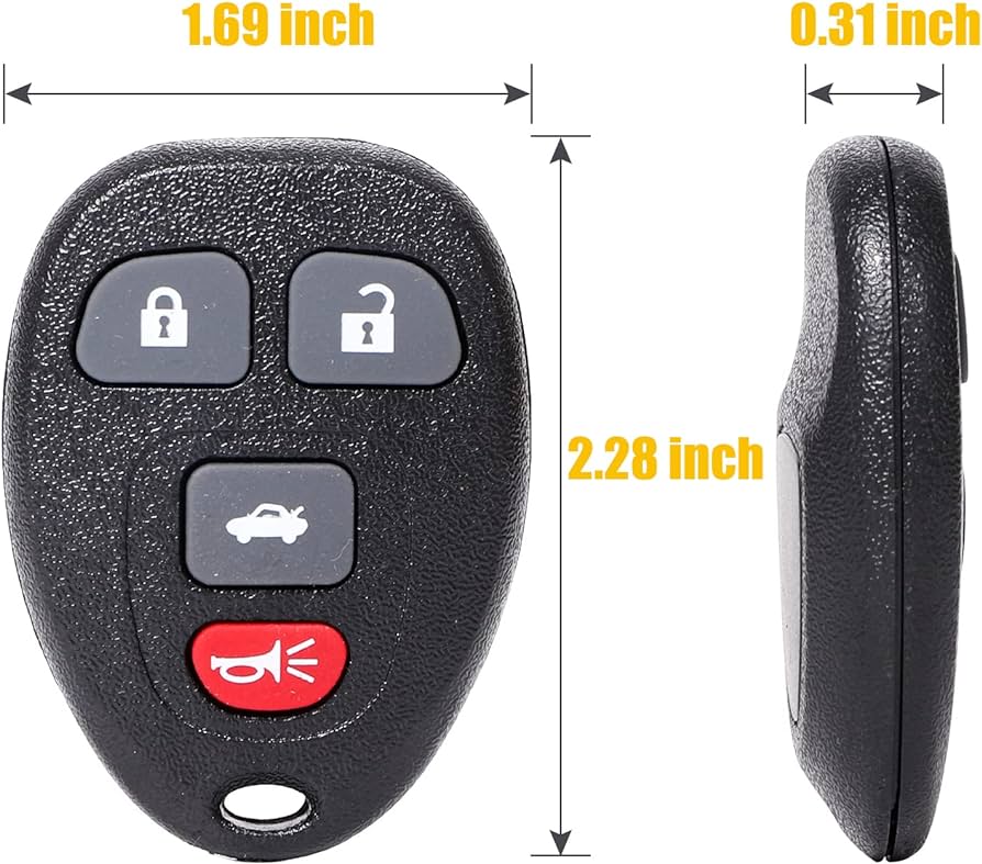 Fjernkontroll Nøkkelhus Deksel Nøkkelfri For GMC Chevrolet Buick Cadillac 4 knapper