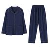 Pure Cotton Pajamas Men'S Spring And Autumn Simple Casual Cotton Loungewear Can Be Worn Outside Large Size Suit