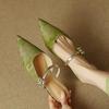 Woman Loafers Female Slippers Thin Heels Flock Luxury Slides Cover Toe Med New Designer Flat Fabric Fashion Elegant