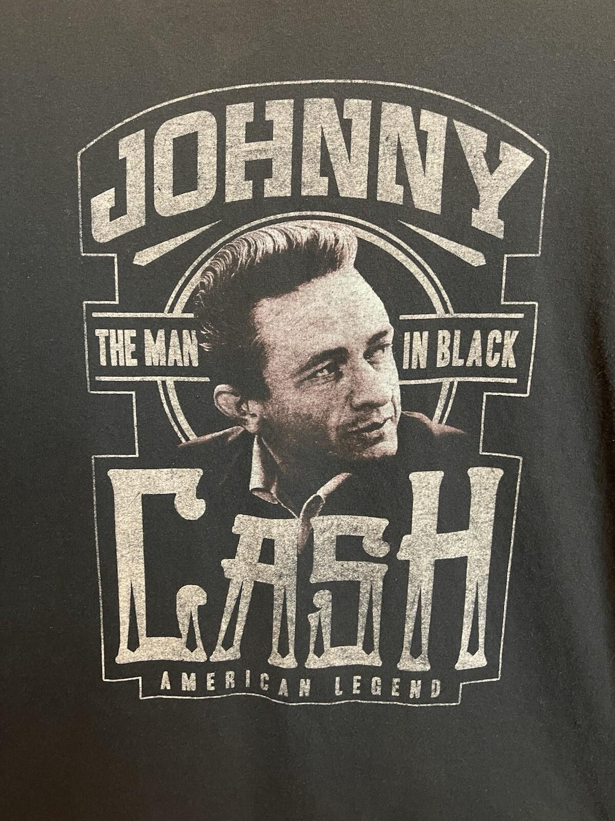 Johnny Cash The Man In Black American Legend L T-Shirt Adult Large Black Unisex T-Shirt S