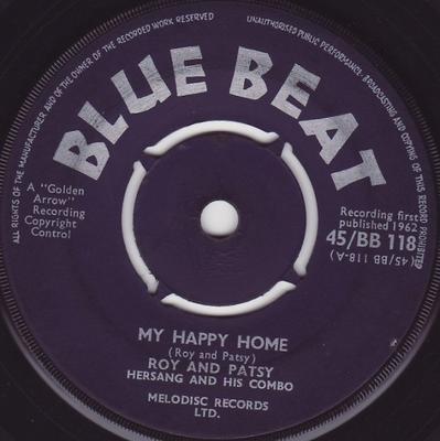 7-Zoll-Schallplatte ROY PATSY HERSANG HIS COMBO My Happy Home In Your Arms Dear 45BB118 BLUE BEAT 1962 UK Reggae Ska Dub Gebraucht