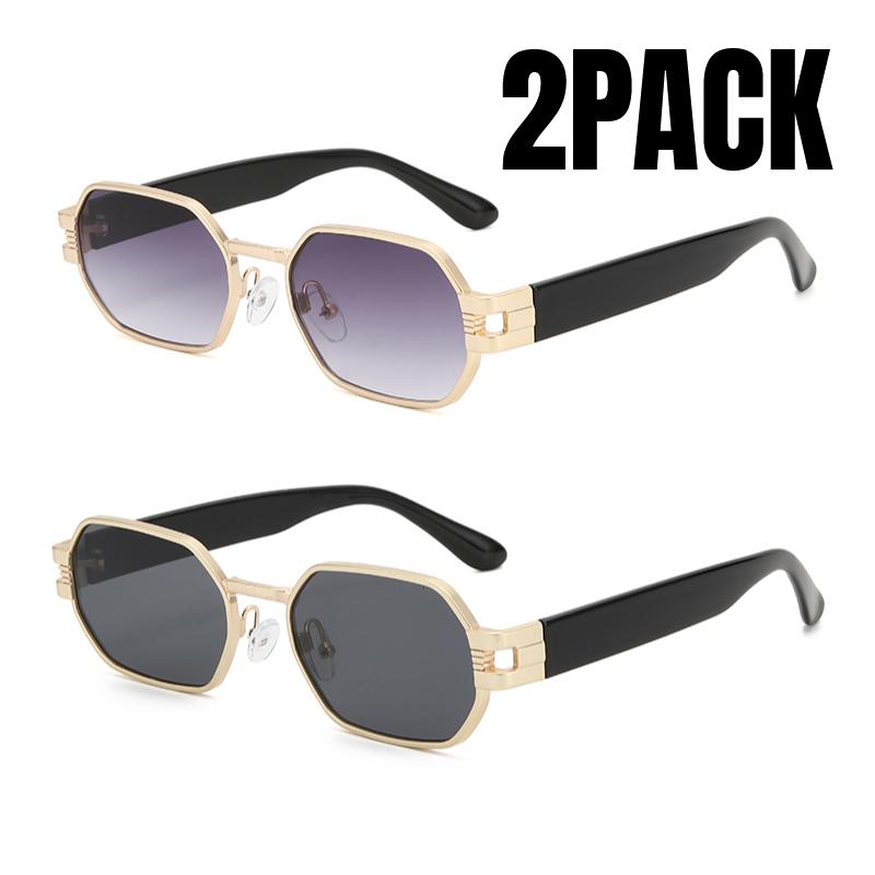 2PACK Luxury Square Vintage Women Sunglasses Ladies Fashion Brand Design Sun Glasses Women's Sunscreen Gafas De Sol UV400