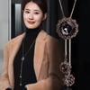 Sweater Chain Autumn And Winter Clothing Accessories Pendant Snowflake Crystal Fringed Pendant Women'S Long Necklace
