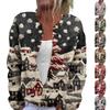 Cardigan tricoté à manches longues imprimé mode femme veste boutonnée