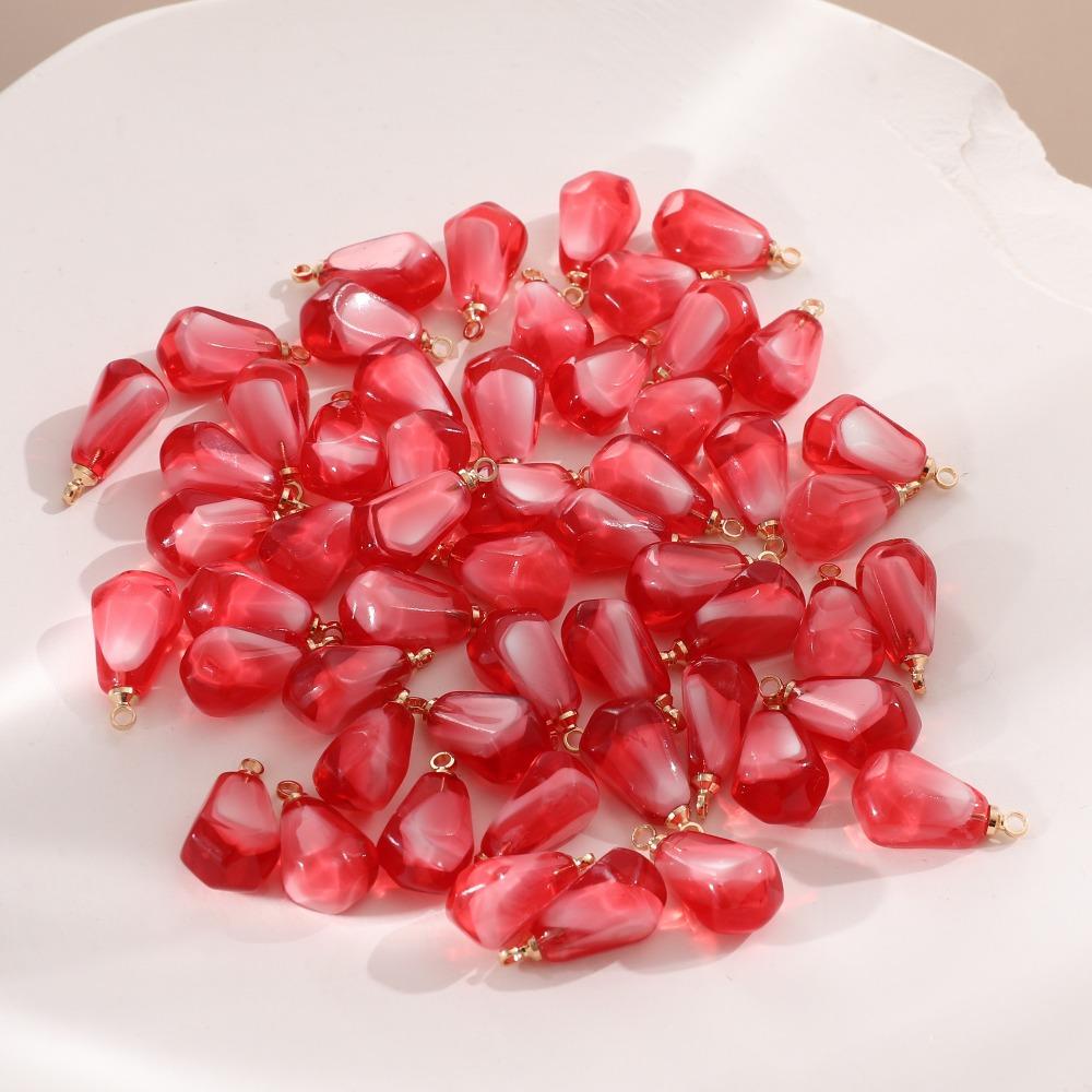 Sommerfrisk ny stil rød harpiks granateplefrø DIY smykketilbehør tredimensjonale øredobber dekorativt øredobb-tilbehør