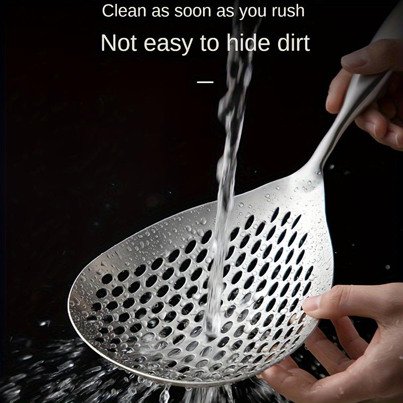 304 Stainless Steel Strainer Ladle Wide Skimmer Spoon Noodle Dumpling Strainer Mesh Scoop Kitchen Filter Tool