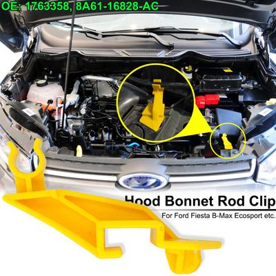 Supporto per asta cofano cofano Prop Soggiorno Morsetto porta clip 8A6116828AB per Ford Fiesta B-Max Ecosport Transit Tourneo Courier 1763358