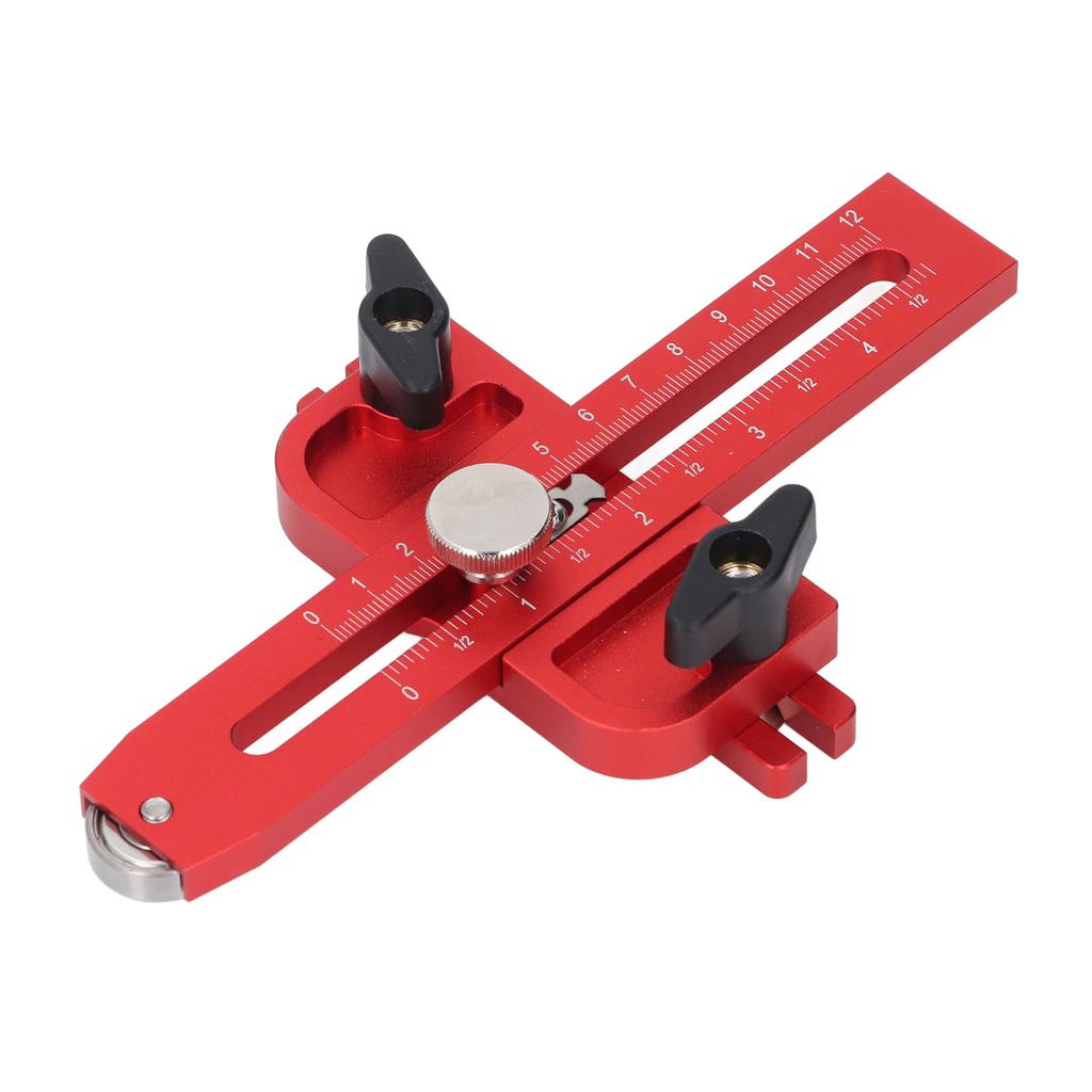 Bordsag Jigg Guide med Rull Dobbel Skala Trebearbeiding Tynn Kløyveguide Lokalisator Passer for 3 4x3 8