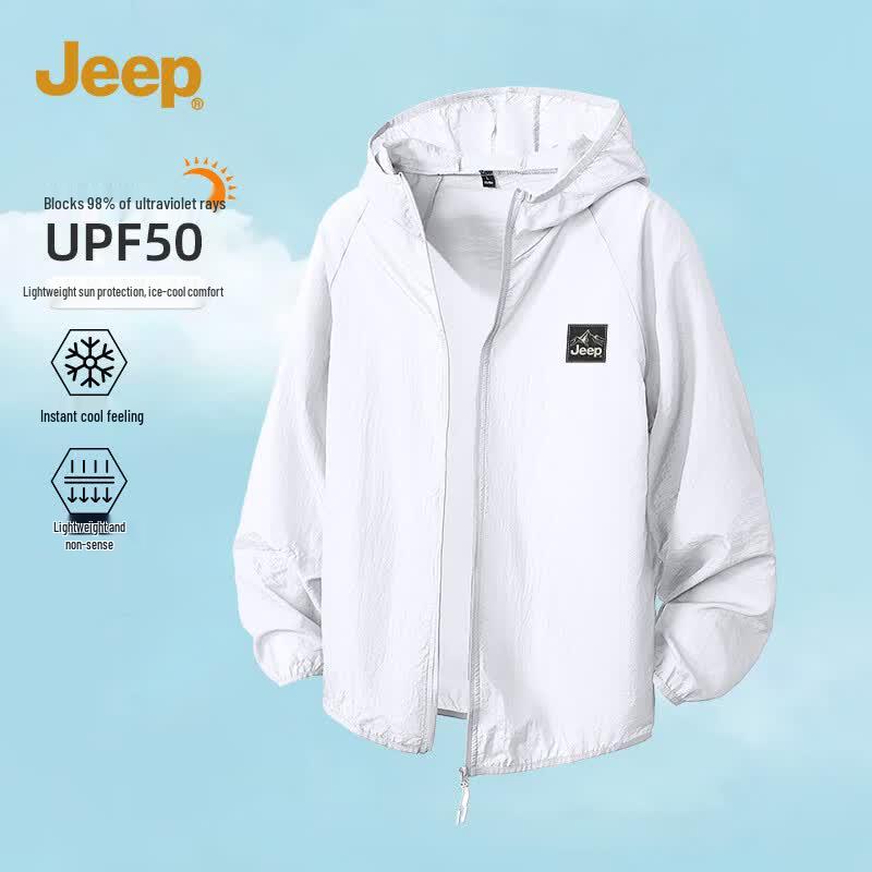 JEEP Men s Hooded Lightweight Cooling Sun Protection Jacket XL