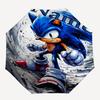 Custom Name Sonic Theme Automatic Umbrella, Lightweight & Portable, 8 Rib, Perfect for Outdoor Travel, Birthdays, Christmas, Gifts.