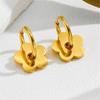 New Micro-inlaid Zircon Love Multiple Styles Madonna Bow Letter Flower  Simple Trend Earrings Do Not Fade Elegant Girl Jewelry