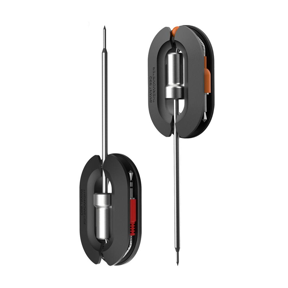 Thermomètre à viande alimentaire 2025 Amélioré Numérique Sans fil BT Smart Thermomètre à viande pour four et grill 2/4 Sondes Accessoires de cuisine Outils