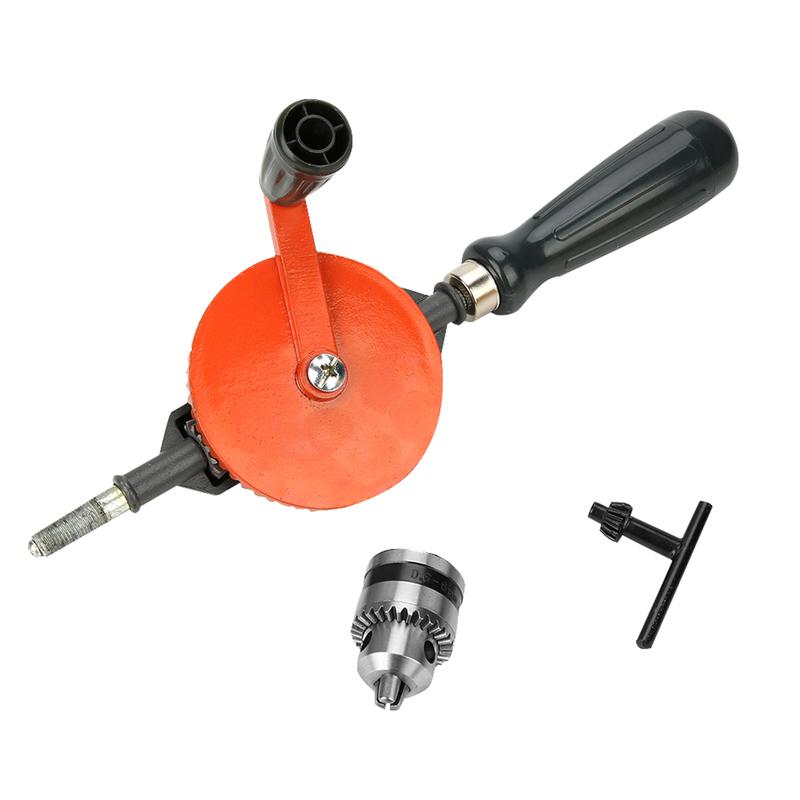 Hand Drill Woodworking Hand Drill Portable Hand Crank Drill Mini Manual Drill with Double Pinions for Wood Plastic Manual Drill