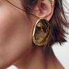 Unregelmäßige Textur Oval Tropfenohrringe Exquisite Einfache Geometrische Steckerohrringe für Damen Vintage Hip Hop Vielseitiger Schmuck Geschenk