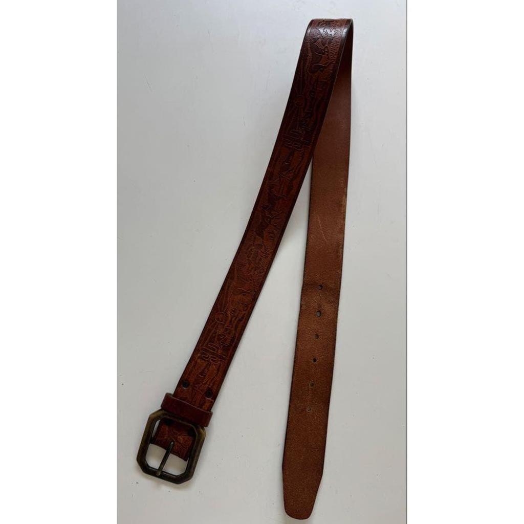 Used DSQUARED2 Leather Belt, Western Pattern, Made In Italy