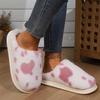 Fashion Mixed Color Fluffy Fur Slippers Women Home Closed Toe Non Slip Cotton Slides Woman Keep Warm Flat Heels House Slipper